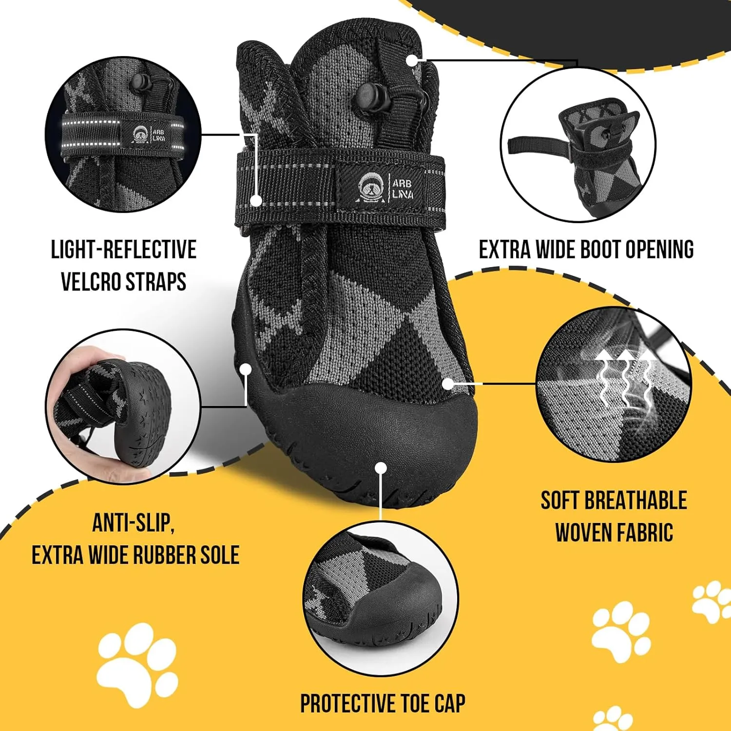 Dog Shoes for Large Small Medium Size Dogs, Waterproof Anti Slip Dog Boots&Paw Protectors for Outdoor Summer Hot Pavement Winter Snow, Breathable Dog Booties for Walking Hiking Hardwood Floor