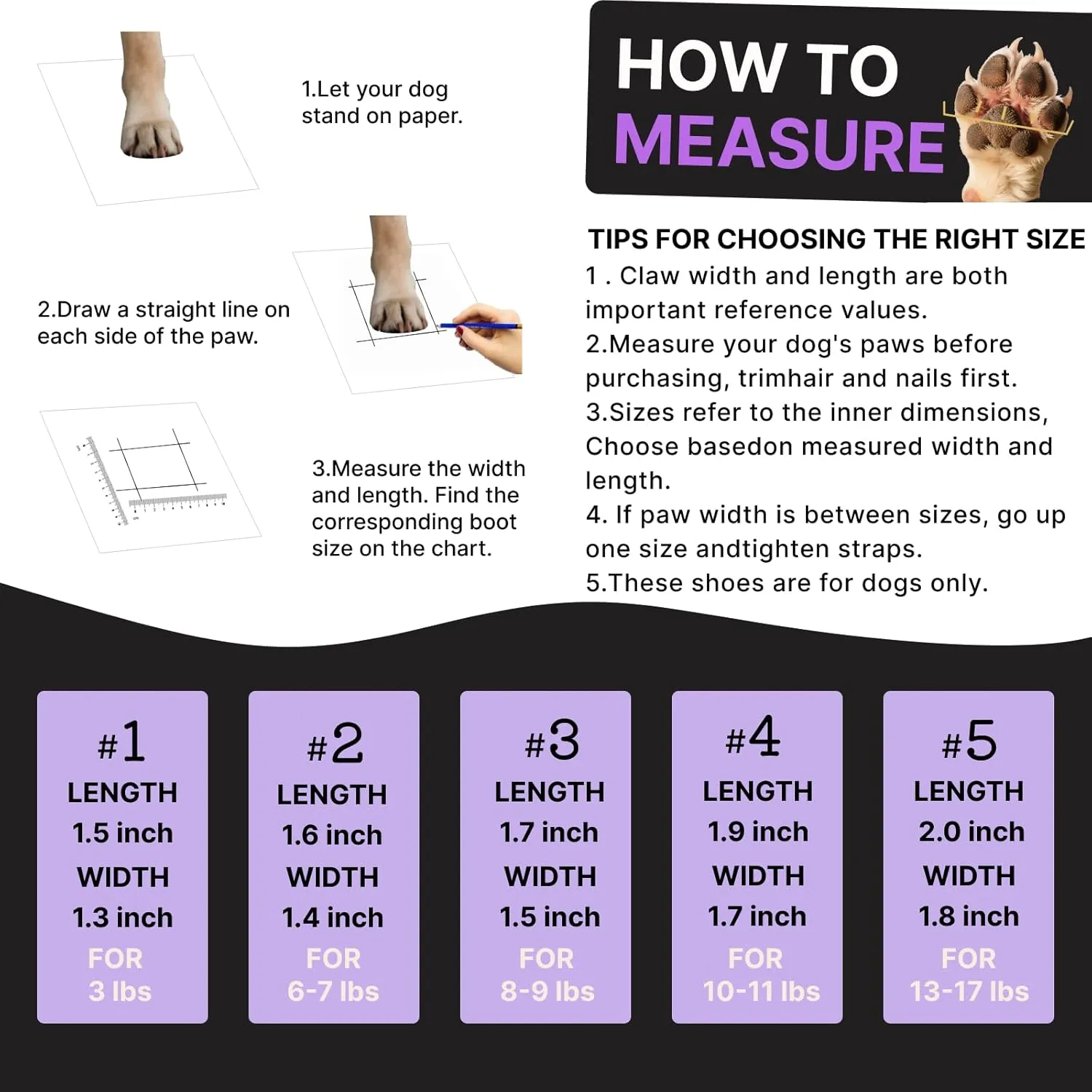 Dog Shoes for Small Dogs, Breathable Puppy Dog Boots & Paw Protectors for Summer Hot Pavement Winter Snow, Dog Booties with Reflective Strips, Anti-Slip Sole for Hardwood Floors (Purple-Size3)