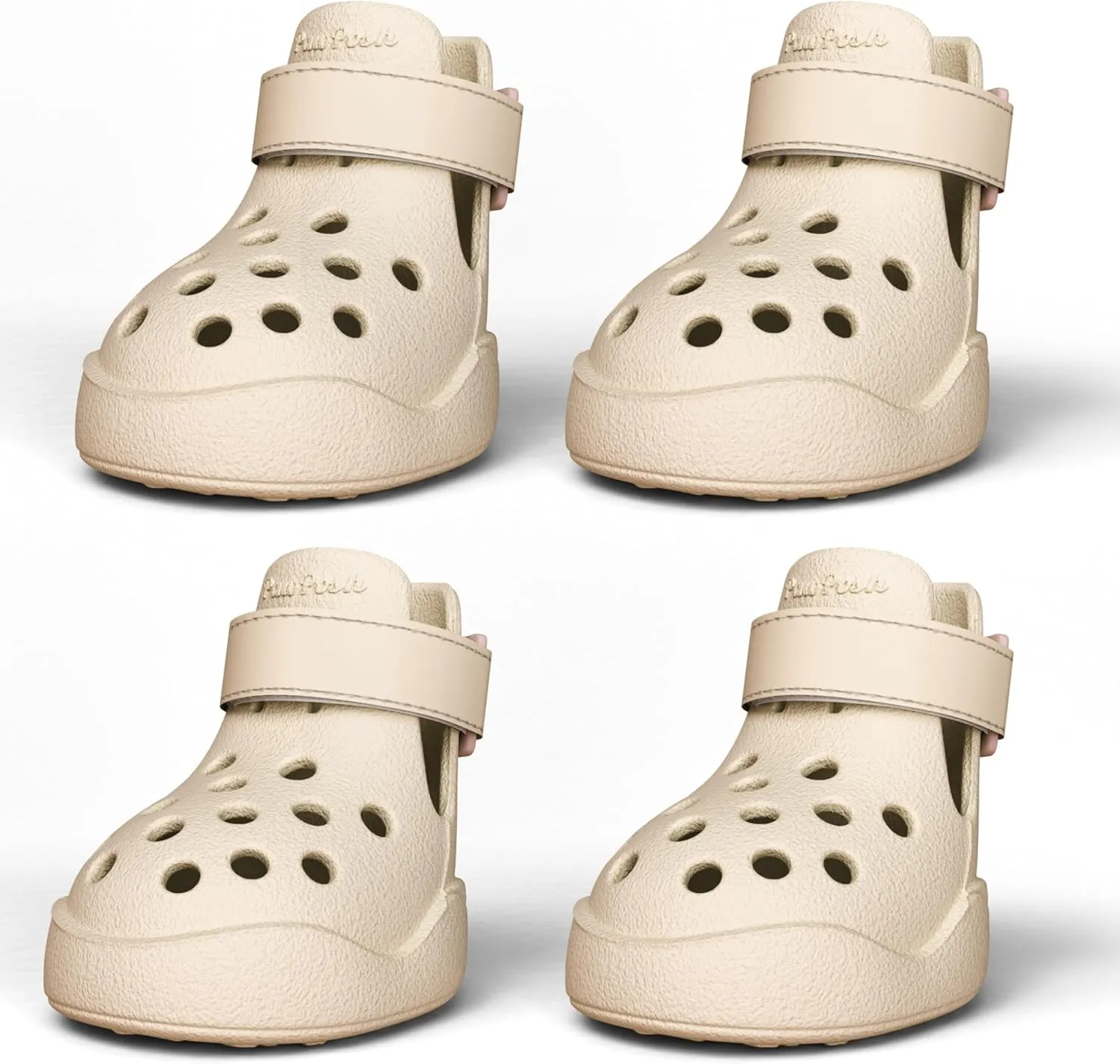 Dog Shoes: Non-Slip Waterproof Sandals for Hot Pavement & Winter, Breathable Perforated Boots, Large/Medium/Small Sizes, Ideal Paw Protector, Outdoor Clog Booties (Beige, Size 7: (2.87’’x2.4’’)(L*W))