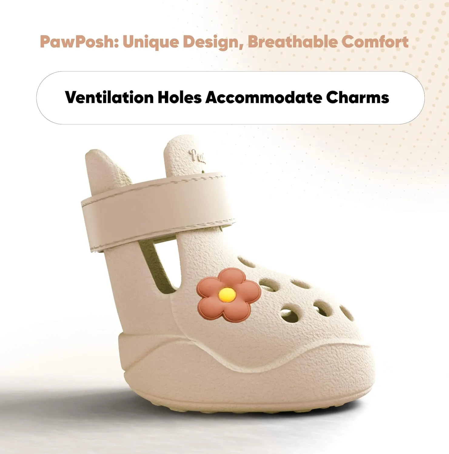 Dog Shoes: Non-Slip Waterproof Sandals for Hot Pavement & Winter, Breathable Perforated Boots, Large/Medium/Small Sizes, Ideal Paw Protector, Outdoor Clog Booties (Beige, Size 7: (2.87’’x2.4’’)(L*W))