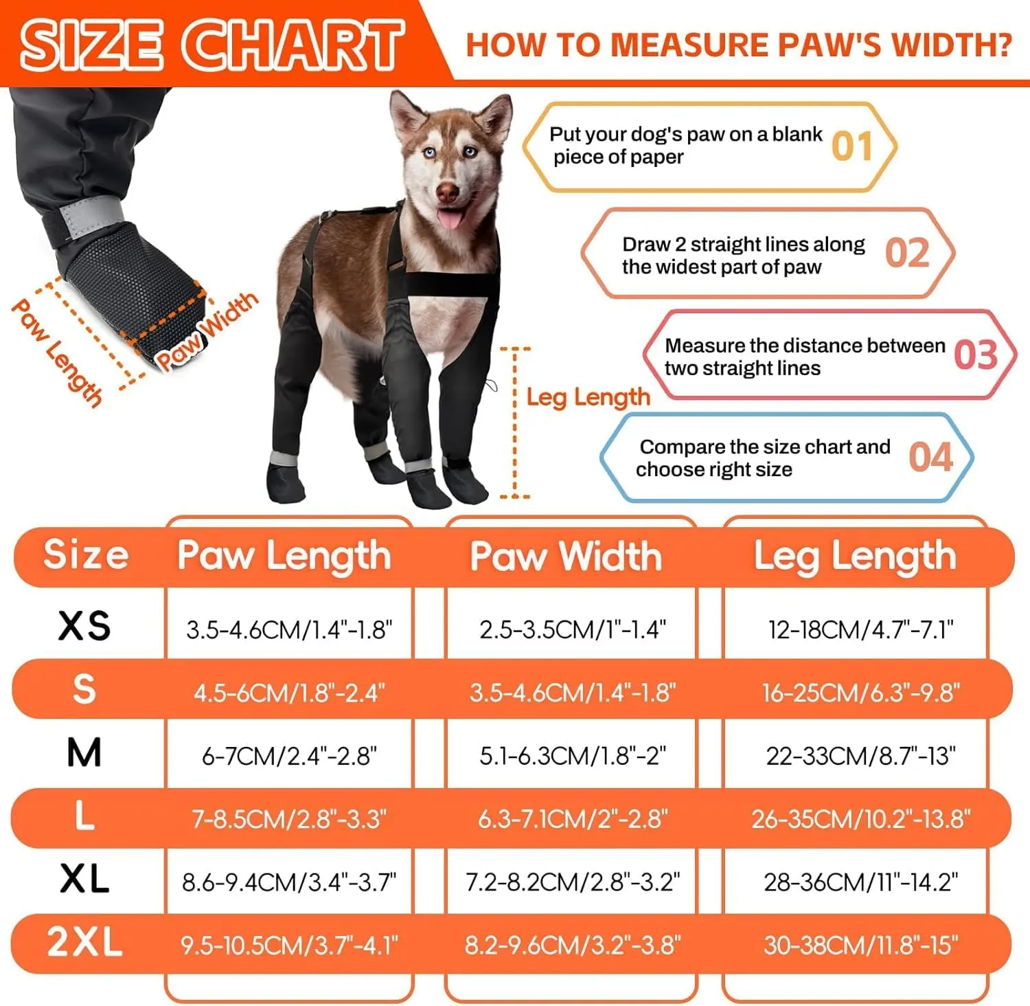 Dog Suspender Boots, Large Dog Rain Boots, Waterproof Doggy Winter Boot Snow Pants, Paw Protectors Legging Shoes with Suspenders, Anti-Slip Reflective Rain Boot for Walk Hike Outdoor Snowy (Black,L)