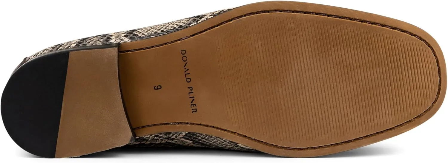 Donald Pliner Dannie Slip-On Leather Loafer - Stacked Heel – Classic Dress Loafers for Men, Memory Foam Insole, Men’s Driving Shoes, Leather Shoes for Men