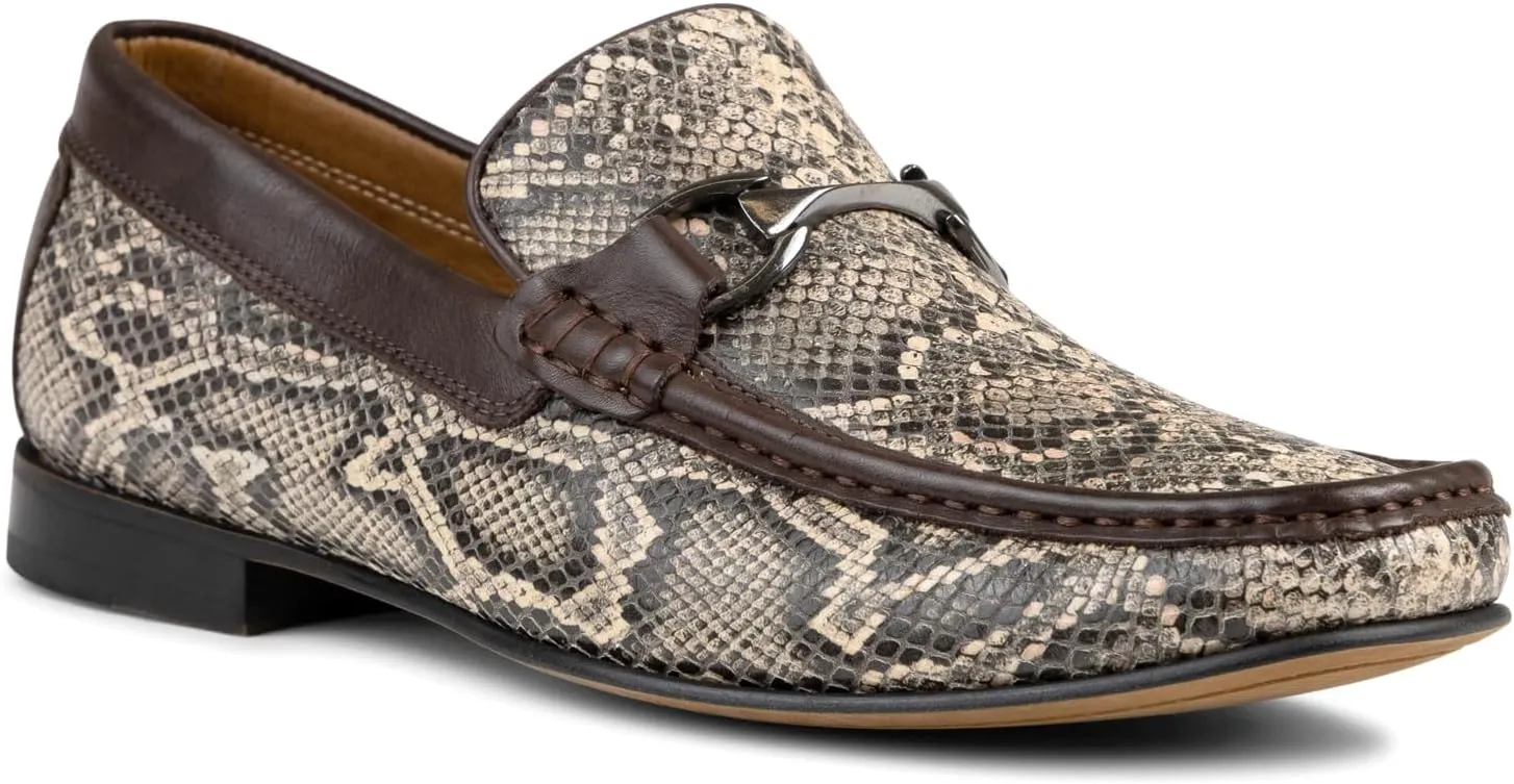 Donald Pliner Dannie Slip-On Leather Loafer - Stacked Heel – Classic Dress Loafers for Men, Memory Foam Insole, Men’s Driving Shoes, Leather Shoes for Men