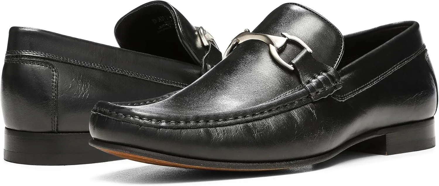 Donald Pliner Dannie Slip-On Leather Loafer - Stacked Heel – Classic Dress Loafers for Men, Memory Foam Insole, Men’s Driving Shoes, Leather Shoes for Men