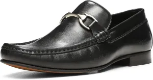 Donald Pliner Dannie Slip-On Leather Loafer - Stacked Heel – Classic Dress Loafers for Men, Memory Foam Insole, Men’s Driving Shoes, Leather Shoes for Men