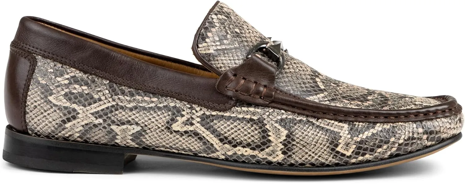Donald Pliner Dannie Slip-On Leather Loafer - Stacked Heel – Classic Dress Loafers for Men, Memory Foam Insole, Men’s Driving Shoes, Leather Shoes for Men