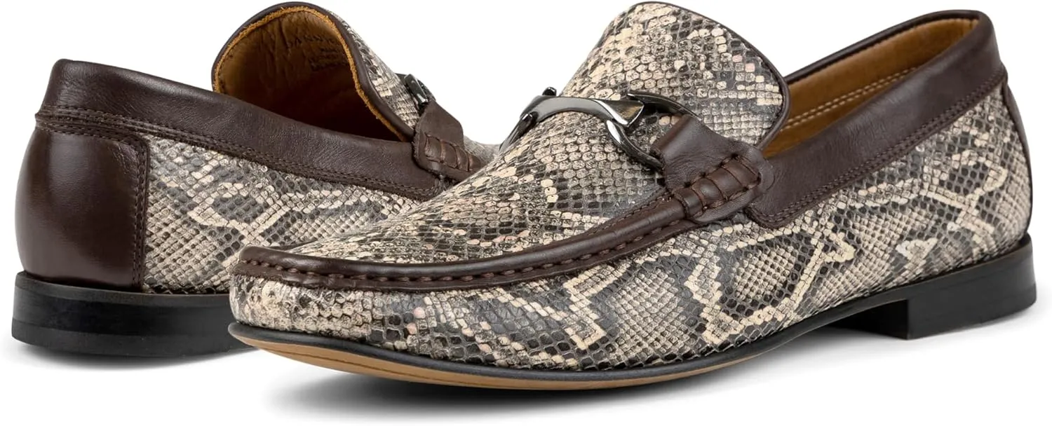 Donald Pliner Dannie Slip-On Leather Loafer - Stacked Heel – Classic Dress Loafers for Men, Memory Foam Insole, Men’s Driving Shoes, Leather Shoes for Men