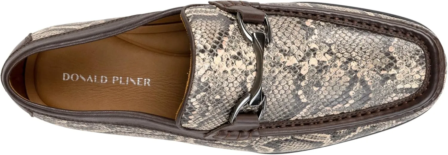 Donald Pliner Dannie Slip-On Leather Loafer - Stacked Heel – Classic Dress Loafers for Men, Memory Foam Insole, Men’s Driving Shoes, Leather Shoes for Men