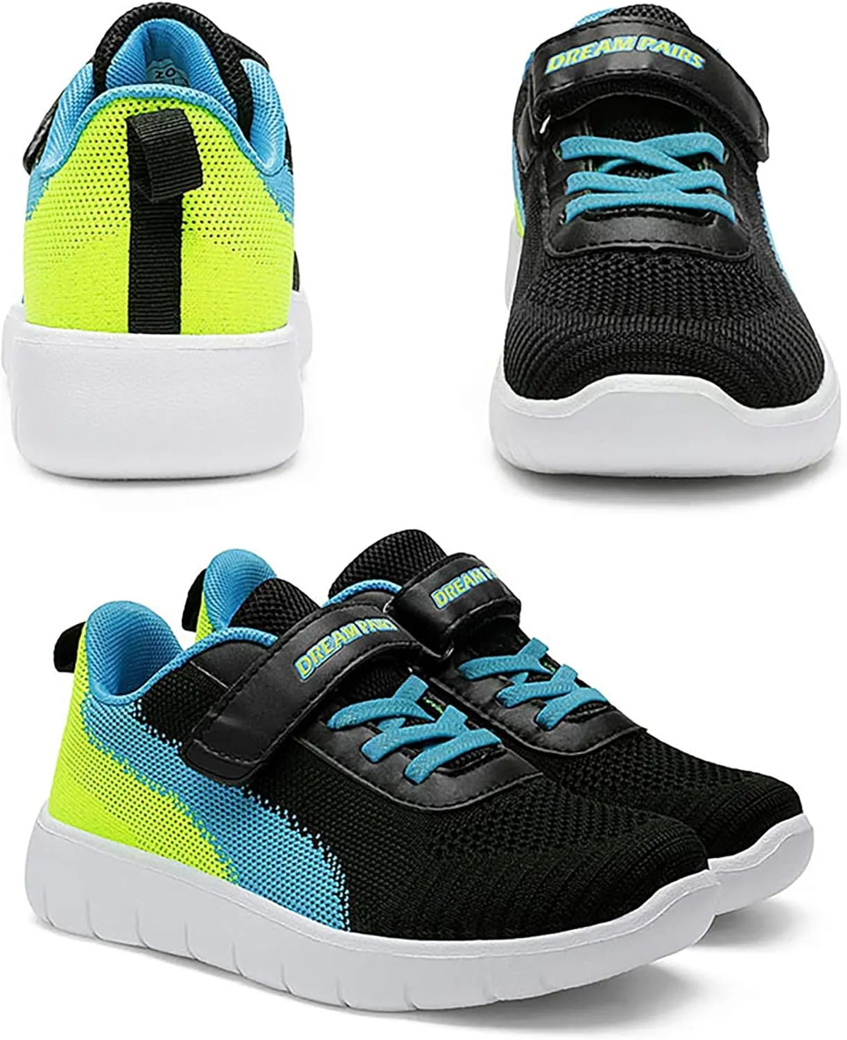 DREAM PAIRS Boys Girls Shoes Kids Tennis EZ-Ons MagicZips Athletic Running Walking Barefoot Zero Drop Sneakers