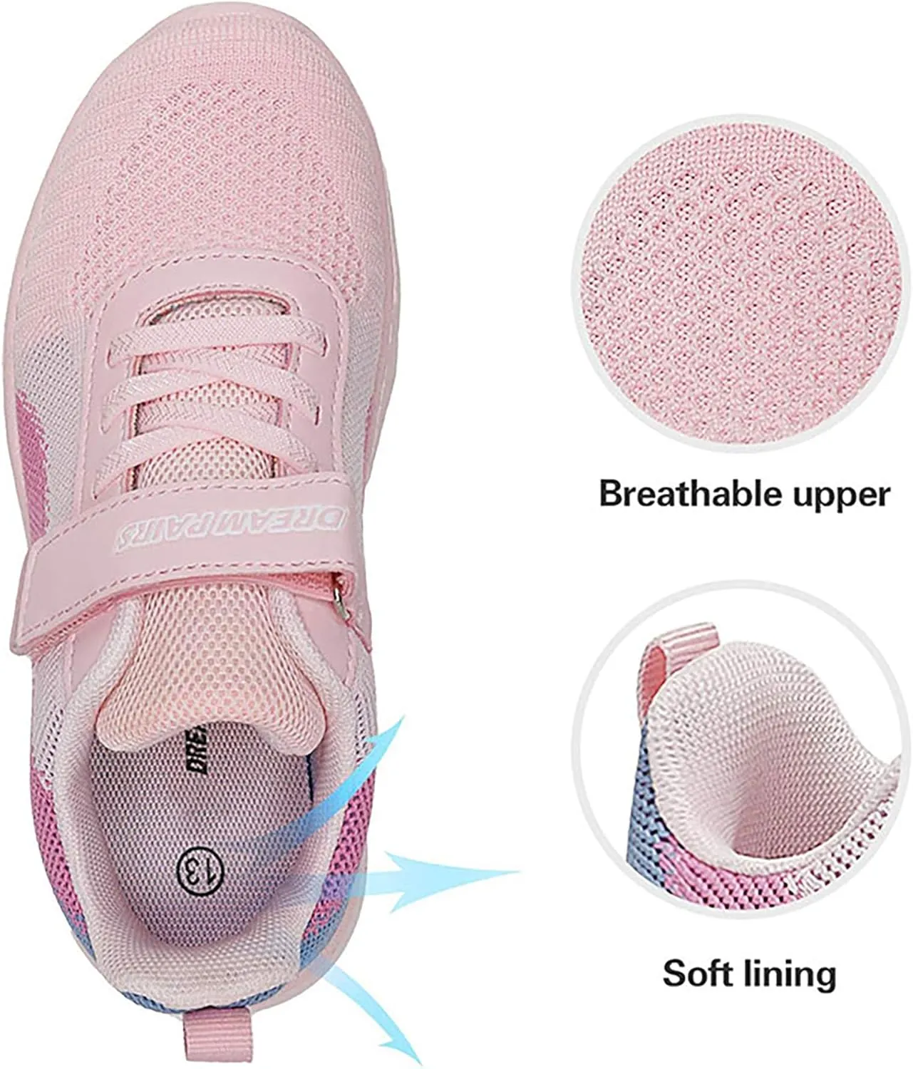 DREAM PAIRS Boys Girls Shoes Kids Tennis EZ-Ons MagicZips Athletic Running Walking Barefoot Zero Drop Sneakers