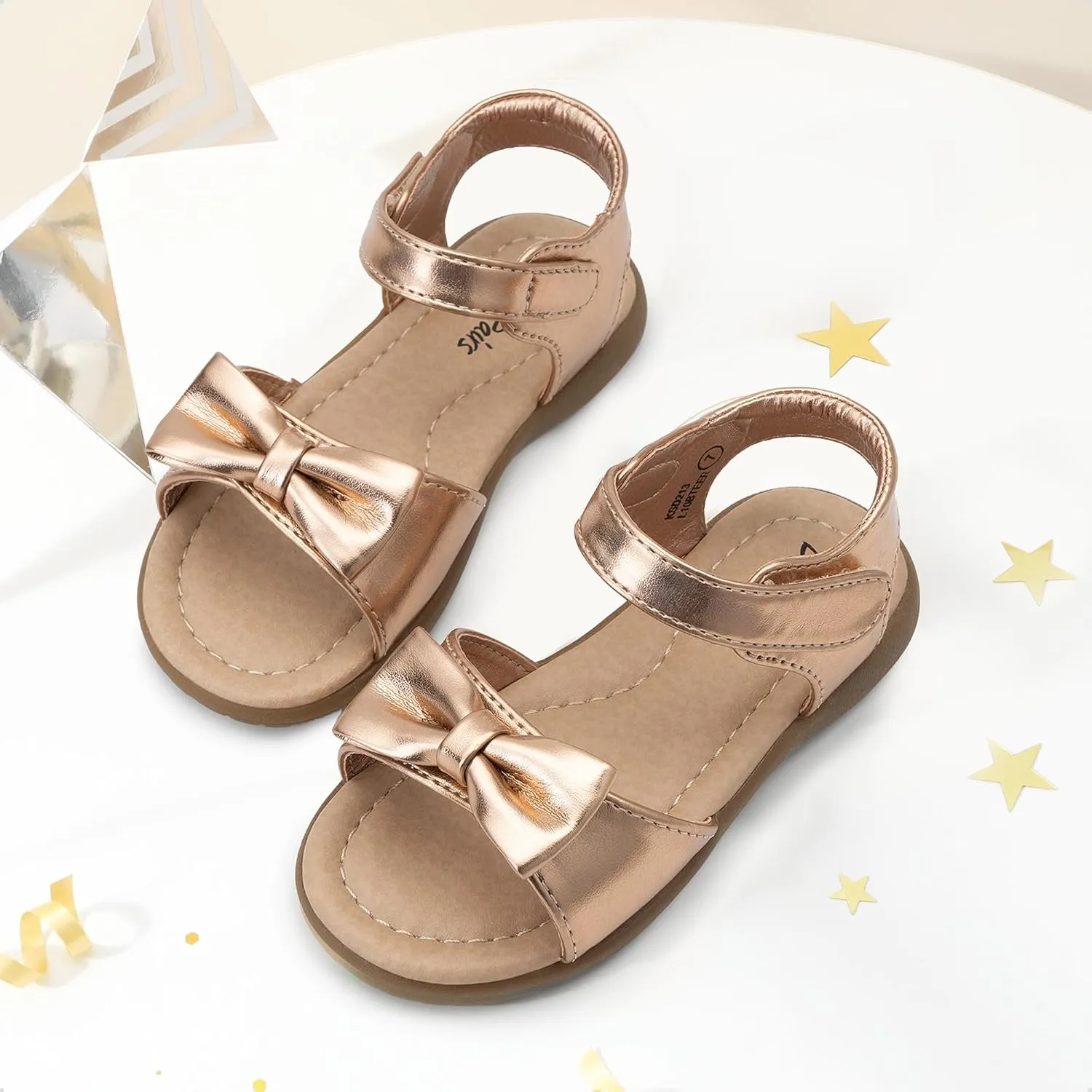 DREAM PAIRS Girls Sandals Fashion Bow Summer Shoes for Toddler/Little Kid
