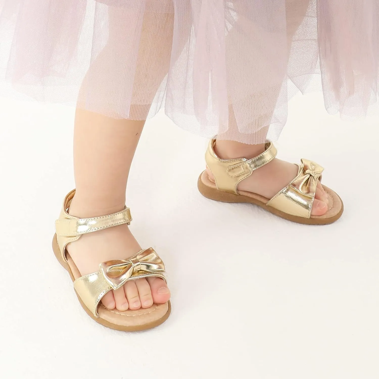 DREAM PAIRS Girls Sandals Fashion Bow Summer Shoes for Toddler/Little Kid