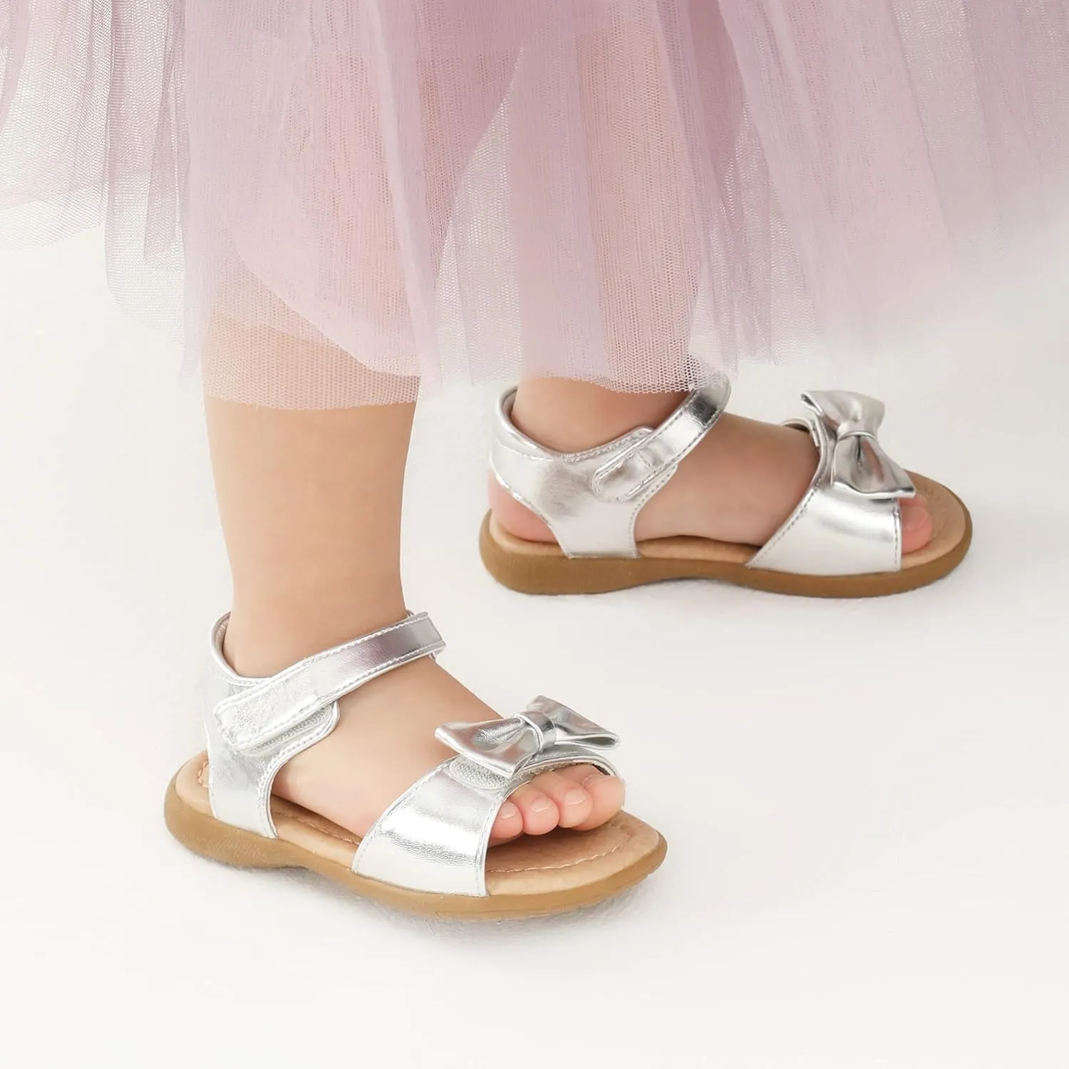 DREAM PAIRS Girls Sandals Fashion Bow Summer Shoes for Toddler/Little Kid