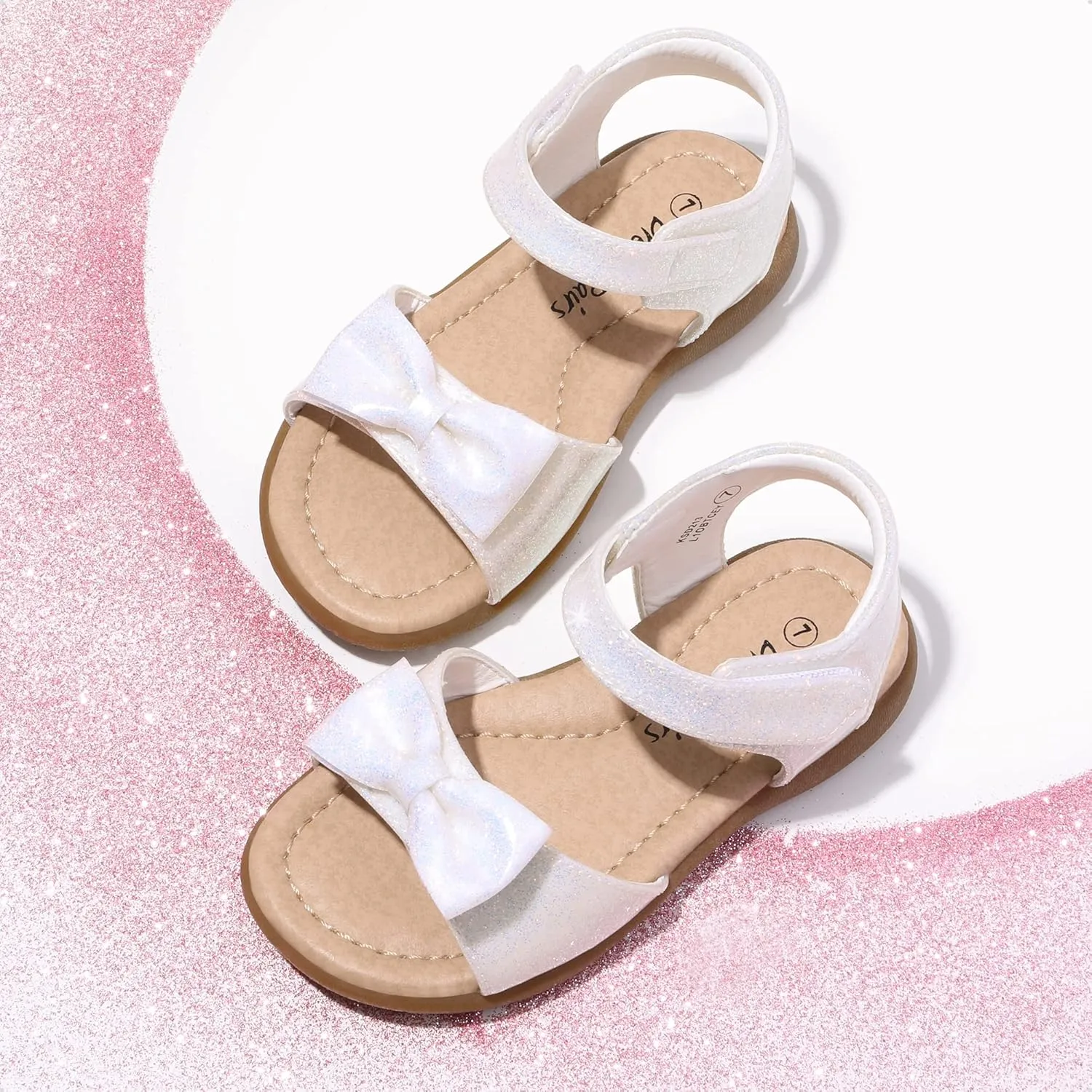 DREAM PAIRS Girls Sandals Fashion Bow Summer Shoes for Toddler/Little Kid