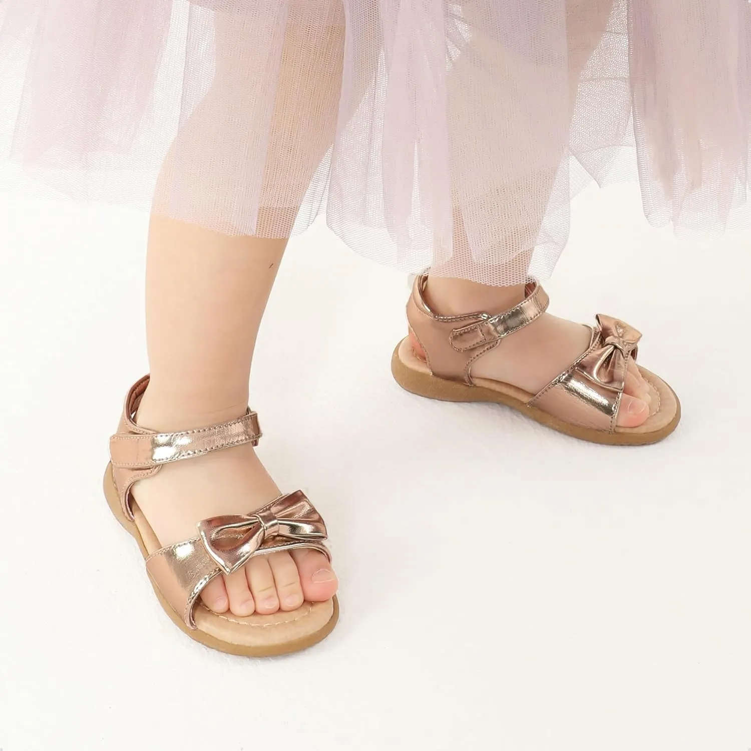 DREAM PAIRS Girls Sandals Fashion Bow Summer Shoes for Toddler/Little Kid