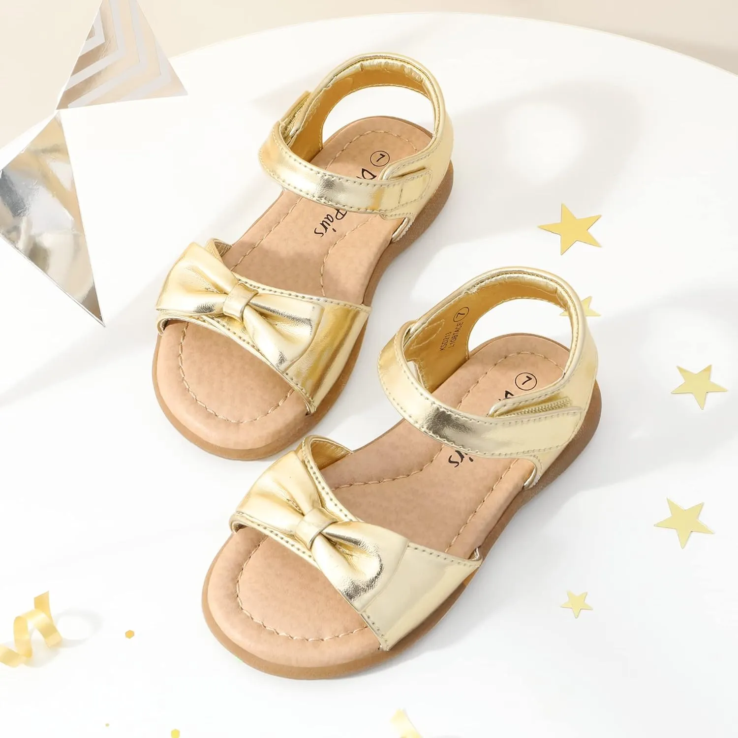 DREAM PAIRS Girls Sandals Fashion Bow Summer Shoes for Toddler/Little Kid