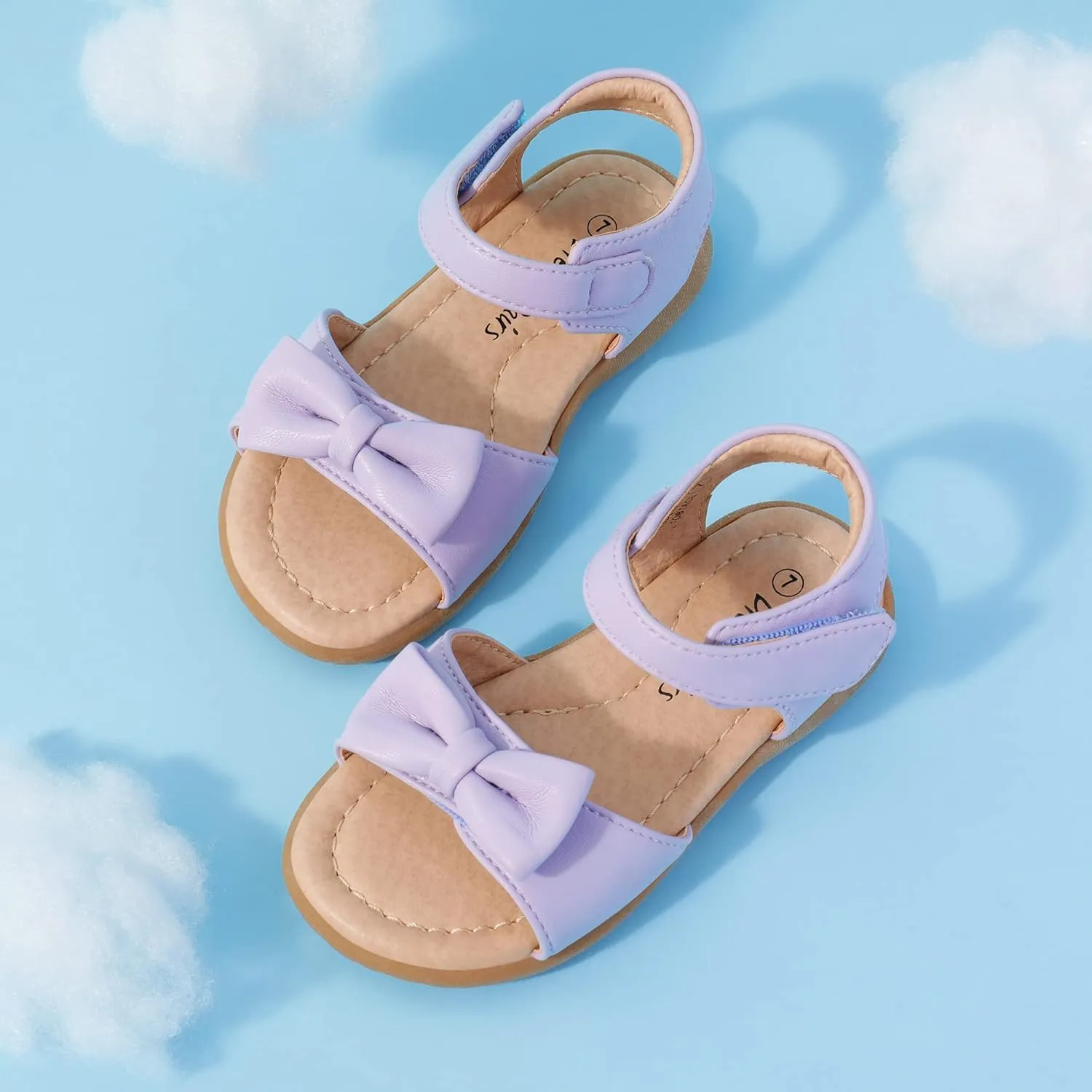 DREAM PAIRS Girls Sandals Fashion Bow Summer Shoes for Toddler/Little Kid
