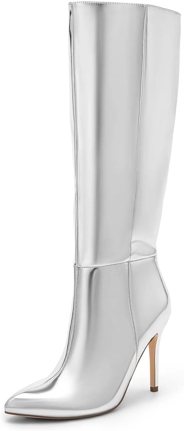 DREAM PAIRS Knee High Boots for Women, Sexy Pointed Toe Stiletto High Heel Boots, Fashion & Classic Dress Shoes