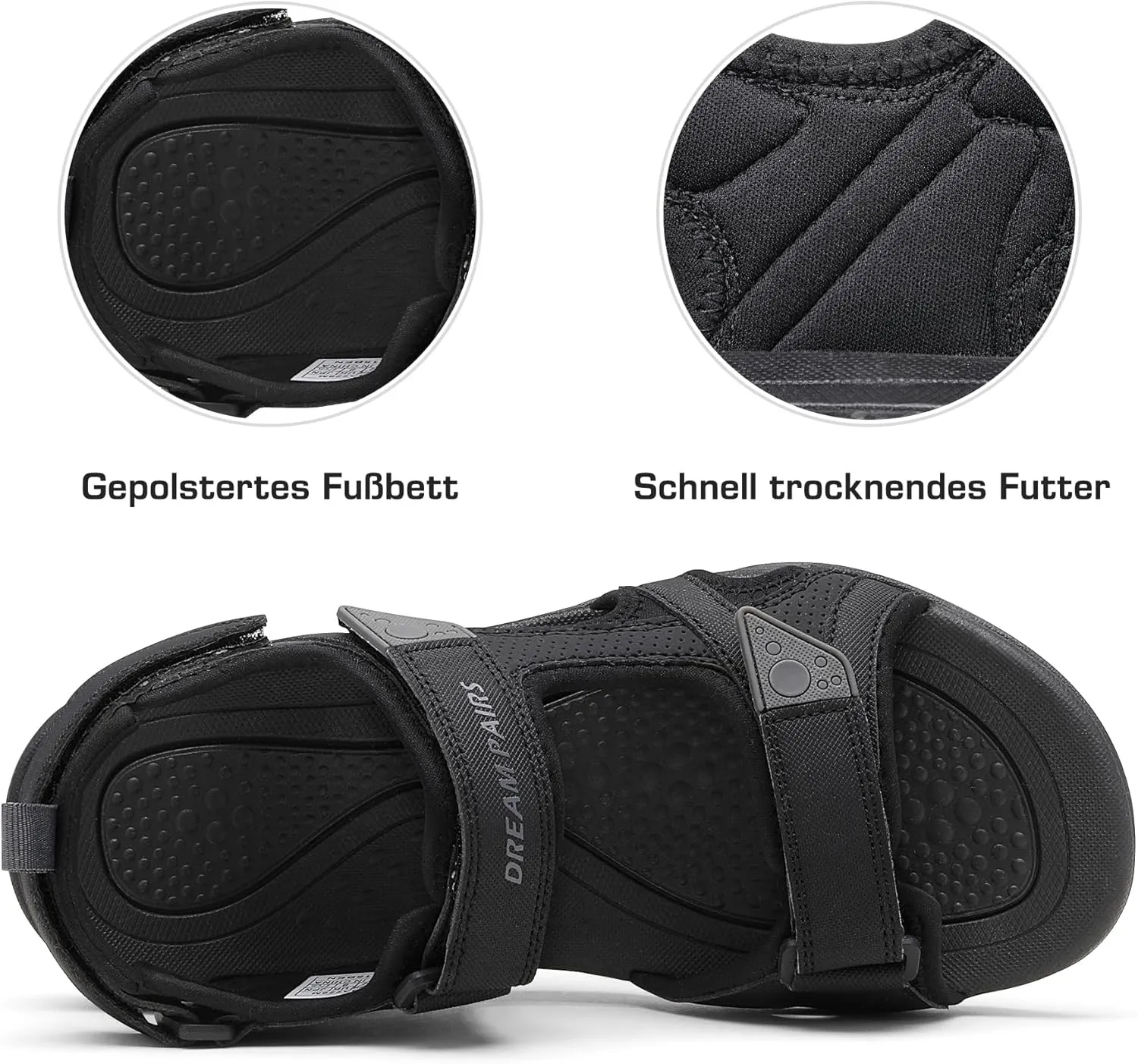 DREAM PAIRS Men's Sandals Hiking Water Beach Sport Outdoor Athletic Arch Support Summer Sandals