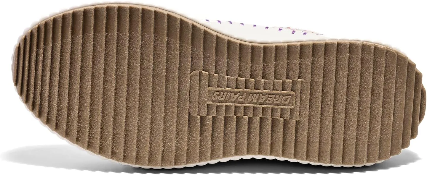DREAM PAIRS Women Chunky City Tweed Comfortable Casual Platform Fashion Sneaker
