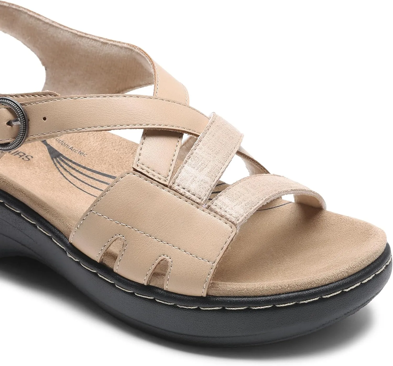 DREAM PAIRS Women's Comfortable Arch Support Wedge Sandals Open Toe Summer Walking Shoe