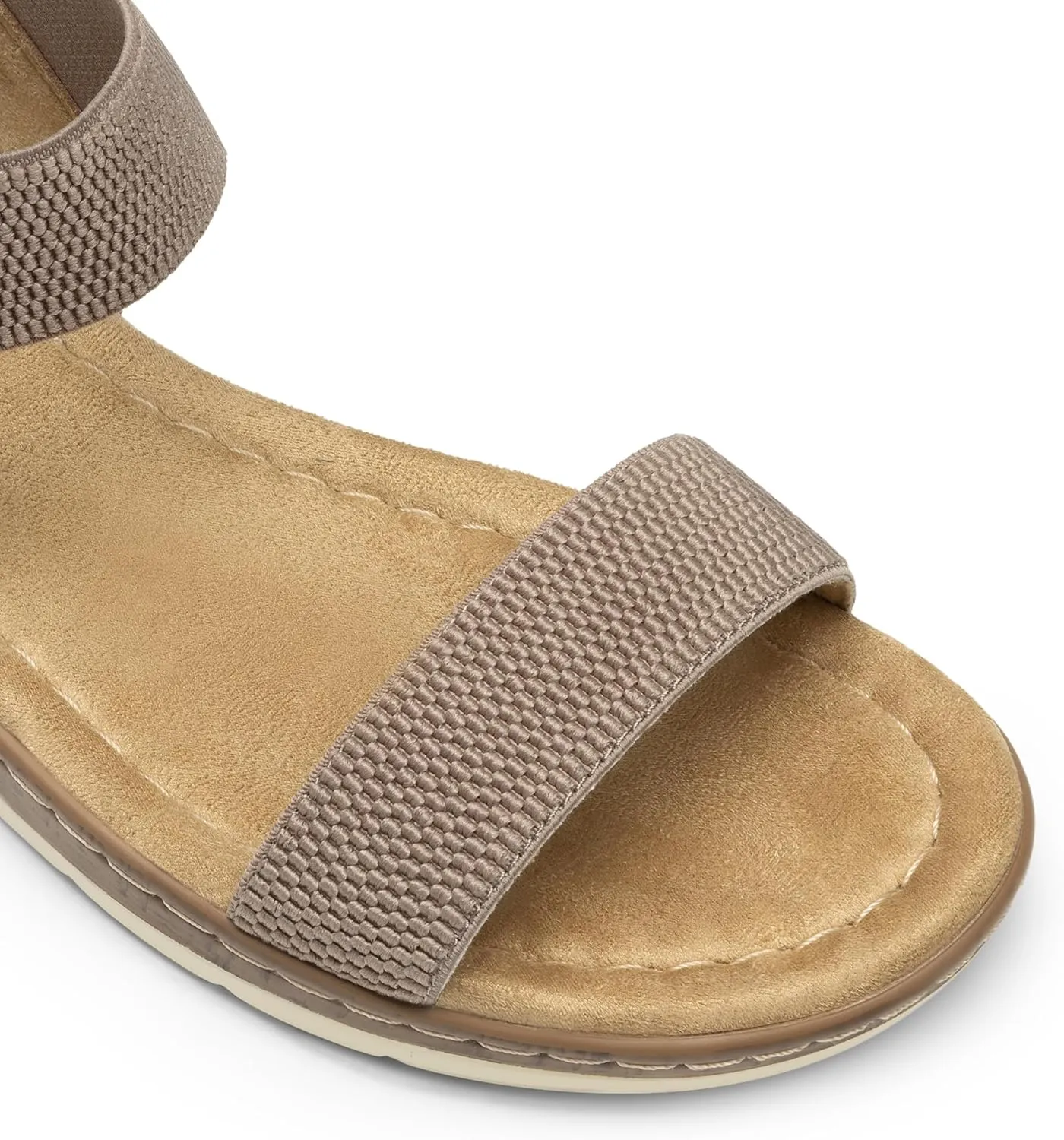 DREAM PAIRS Women's Comfortable Dressy Cork Low Wedge Heels Cute Summer One Band Casual Flat Sandals with Adjustable Ankle Strap