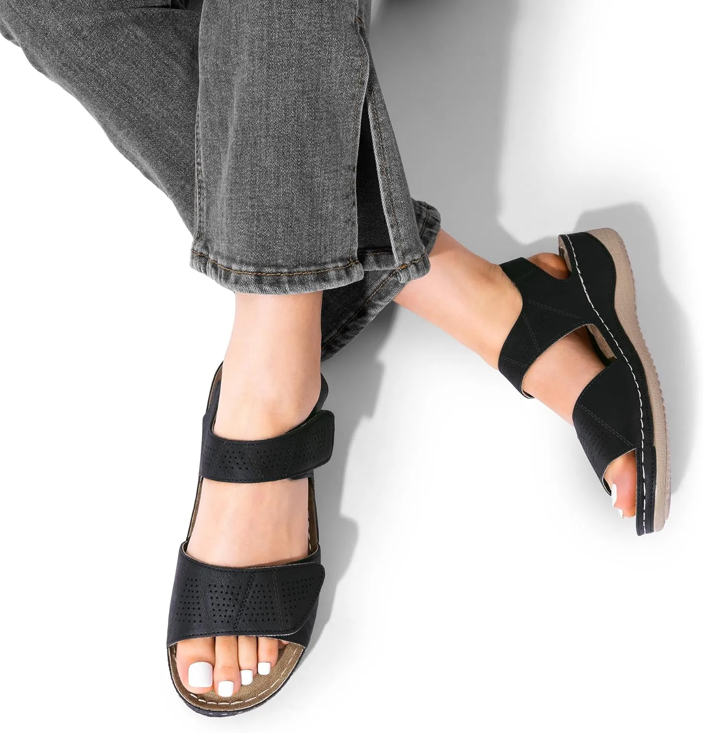 DREAM PAIRS Women's Comfortable Dressy Flats Sandals Open Toe One Band Casual Walking Sandals for Summer
