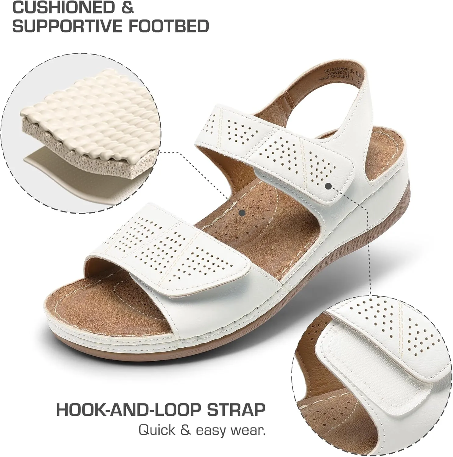 DREAM PAIRS Women's Comfortable Dressy Flats Sandals Open Toe One Band Casual Walking Sandals for Summer