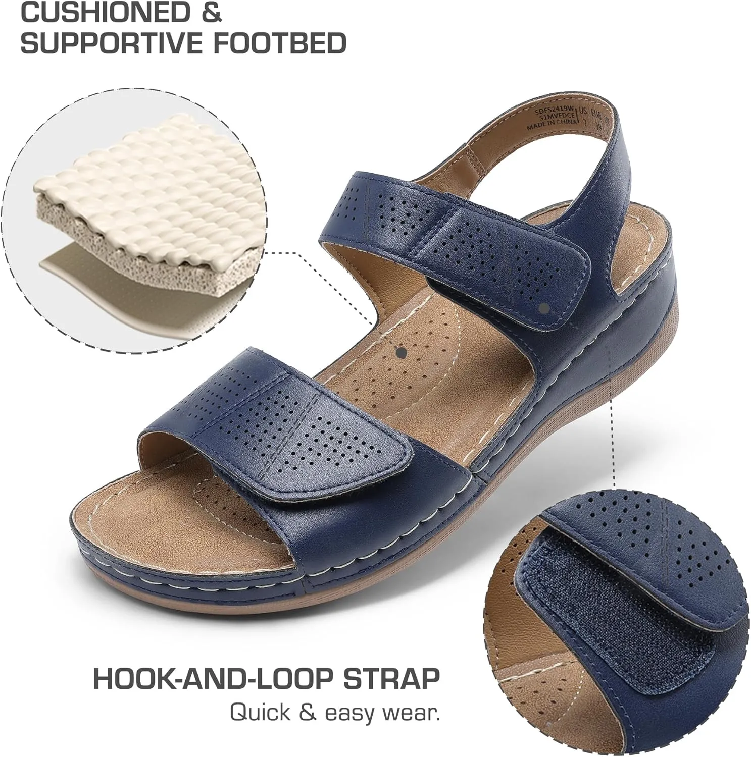 DREAM PAIRS Women's Comfortable Dressy Flats Sandals Open Toe One Band Casual Walking Sandals for Summer