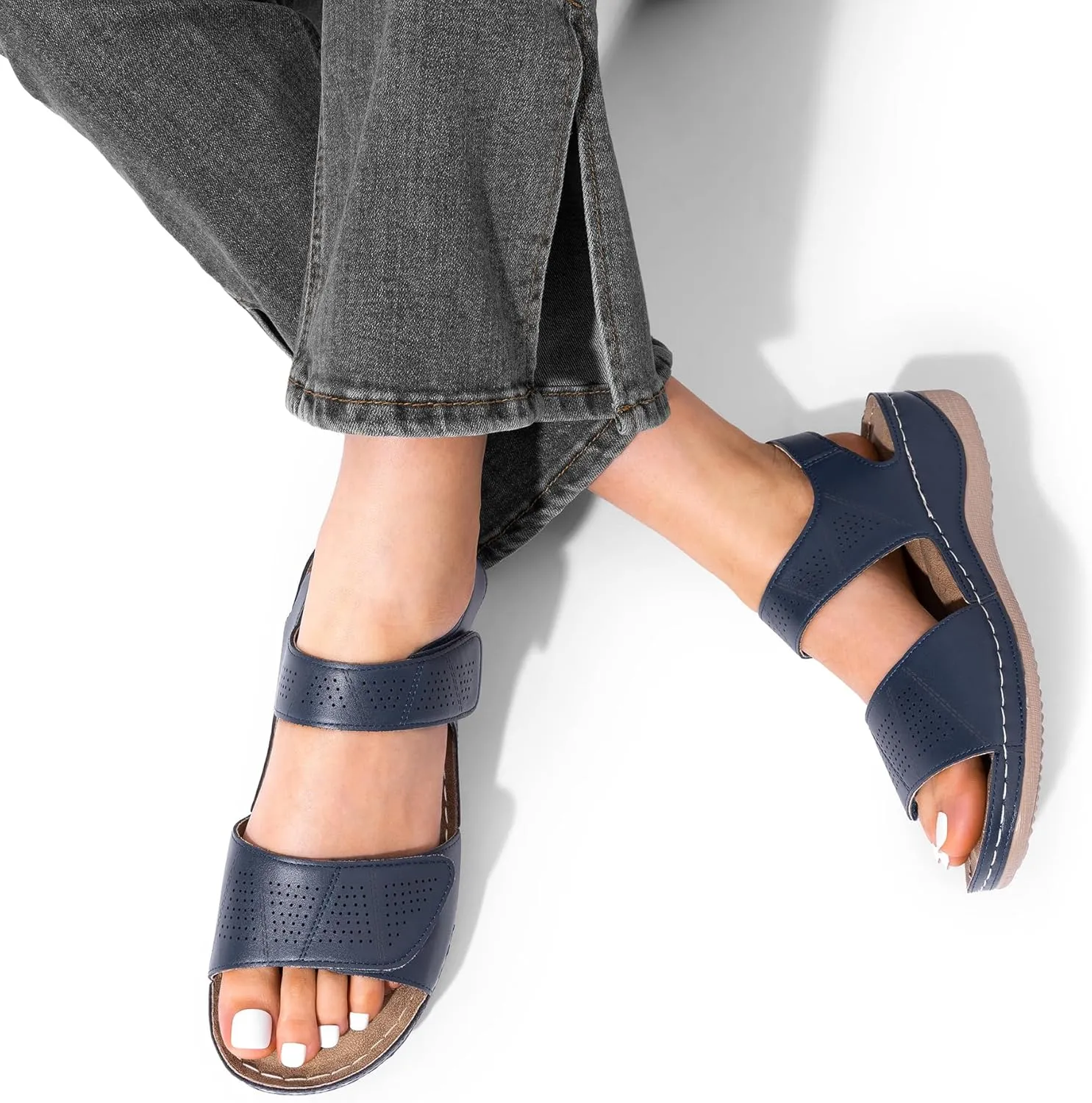 DREAM PAIRS Women's Comfortable Dressy Flats Sandals Open Toe One Band Casual Walking Sandals for Summer