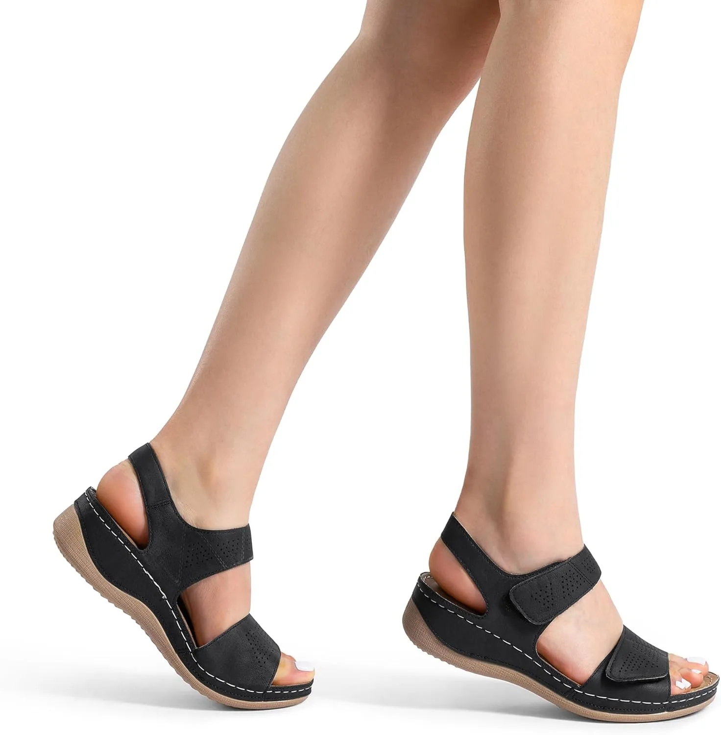DREAM PAIRS Women's Comfortable Dressy Flats Sandals Open Toe One Band Casual Walking Sandals for Summer