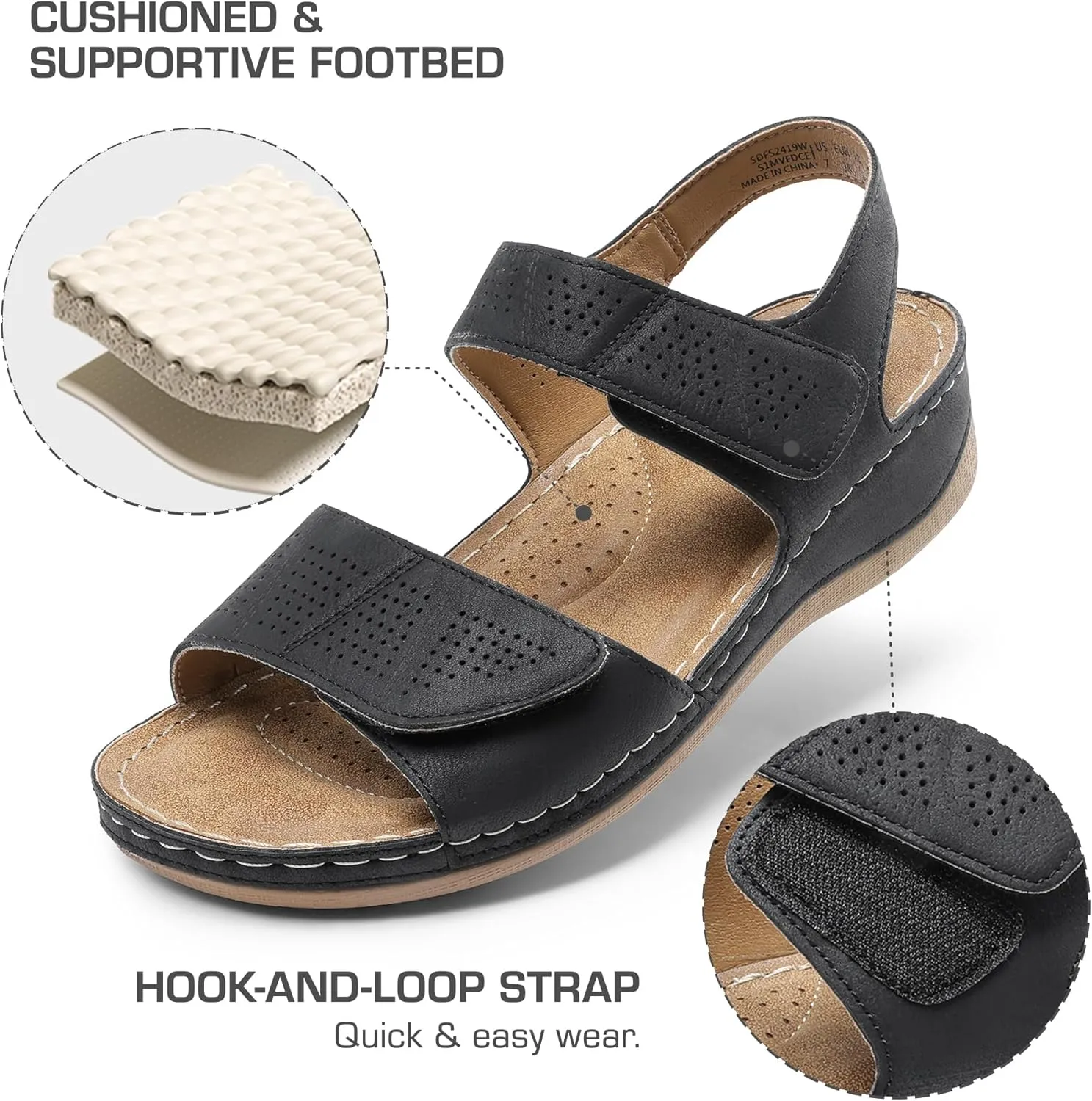 DREAM PAIRS Women's Comfortable Dressy Flats Sandals Open Toe One Band Casual Walking Sandals for Summer