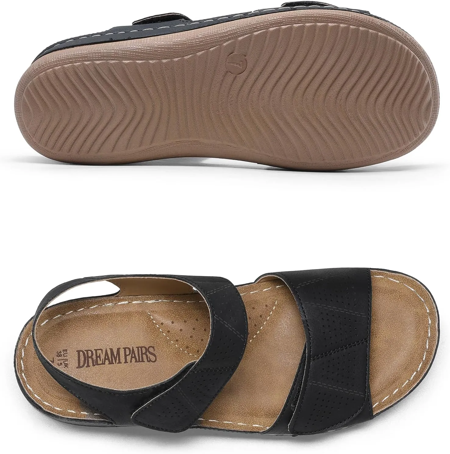 DREAM PAIRS Women's Comfortable Dressy Flats Sandals Open Toe One Band Casual Walking Sandals for Summer