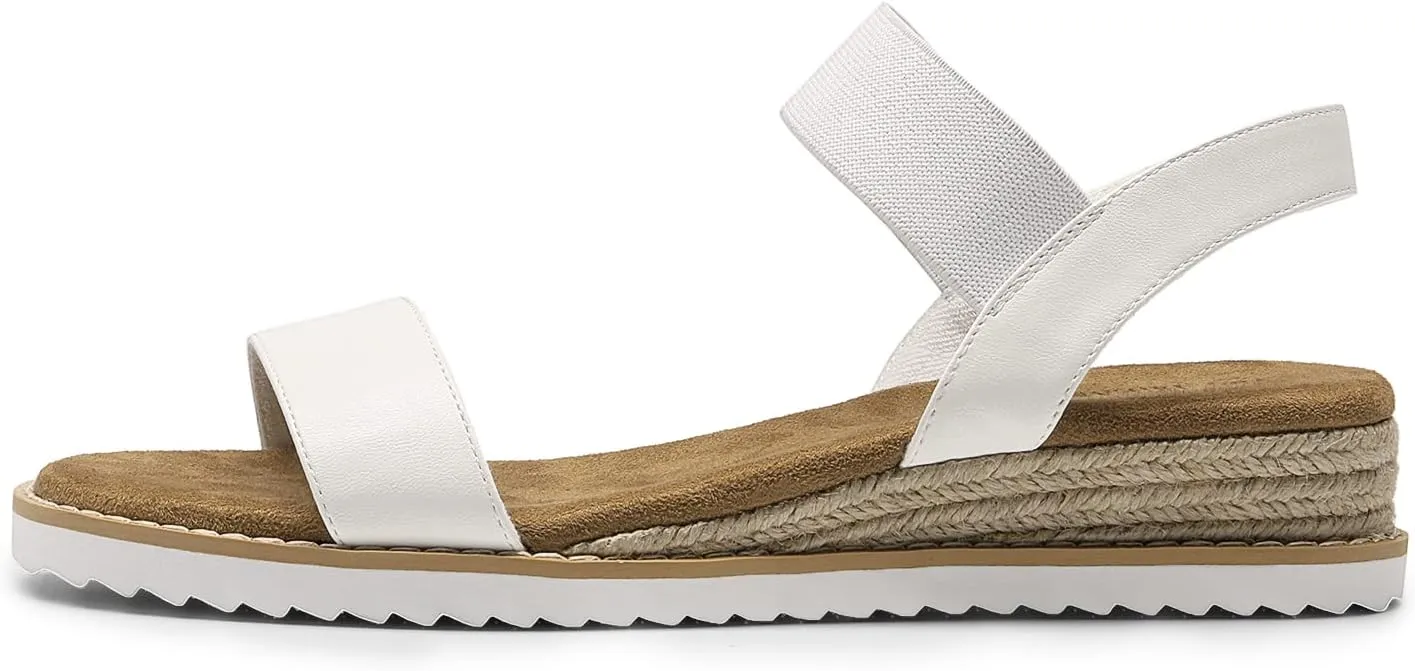 DREAM PAIRS Womens Espadrilles Ankle Stretch Elastic Strap Open Toe Wedges Flats Sandals