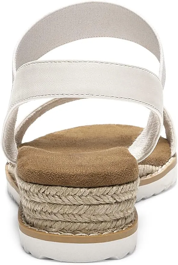 DREAM PAIRS Womens Espadrilles Ankle Stretch Elastic Strap Open Toe Wedges Flats Sandals