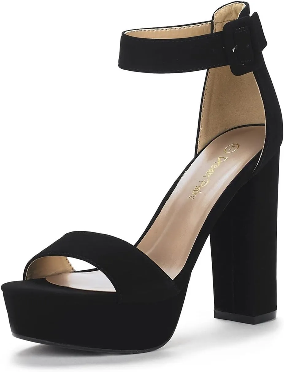 DREAM PAIRS Women's Hi-lo Heeled Sandal