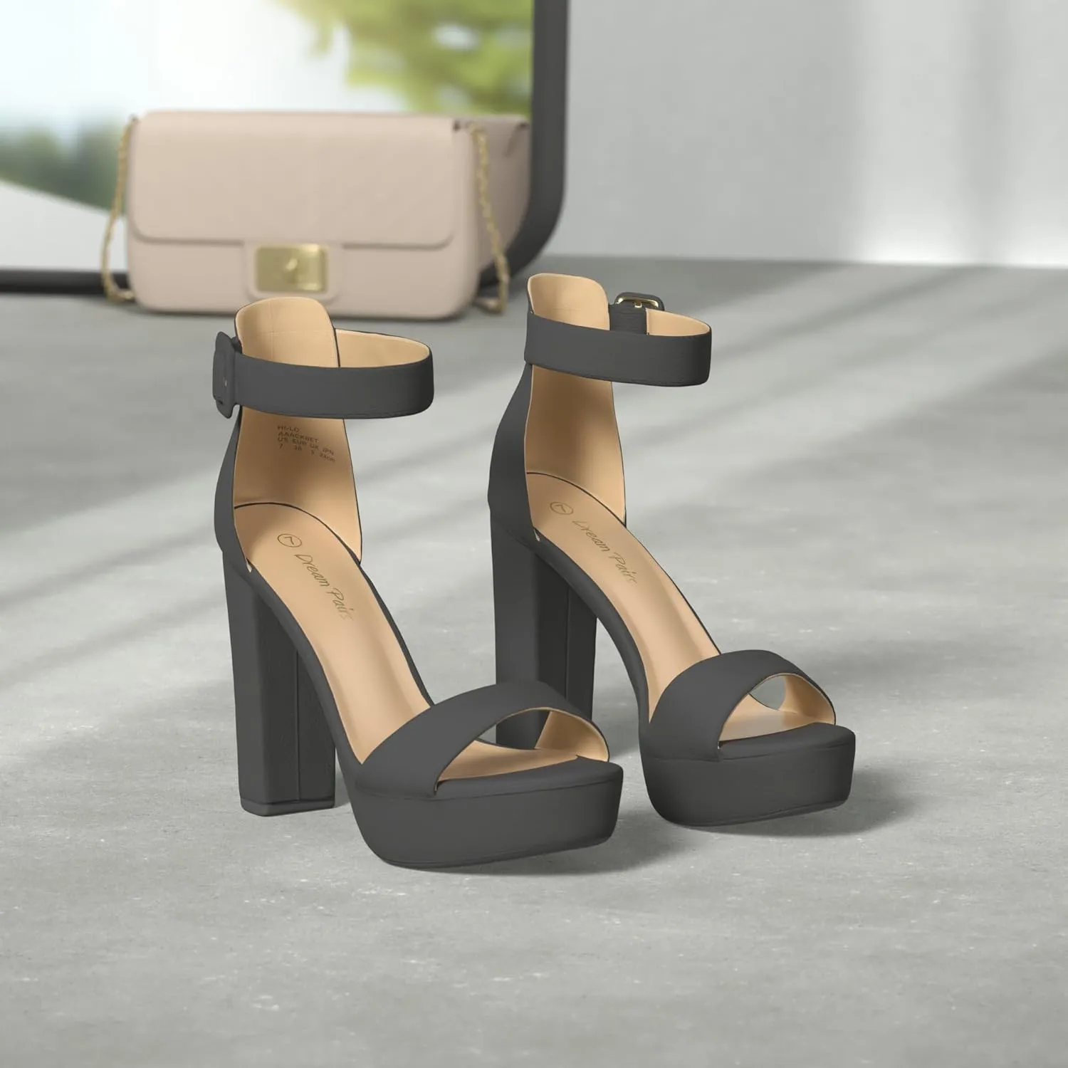 DREAM PAIRS Women's Hi-lo Heeled Sandal