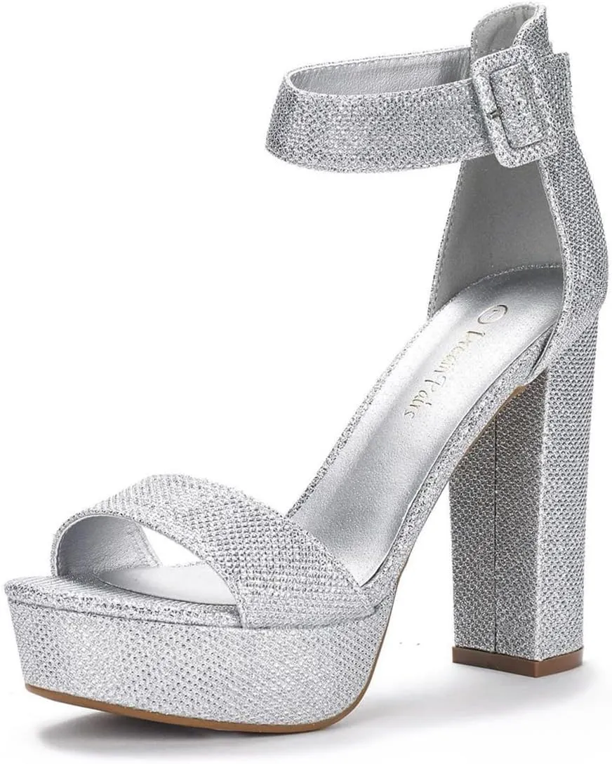 DREAM PAIRS Women's Hi-lo Heeled Sandal