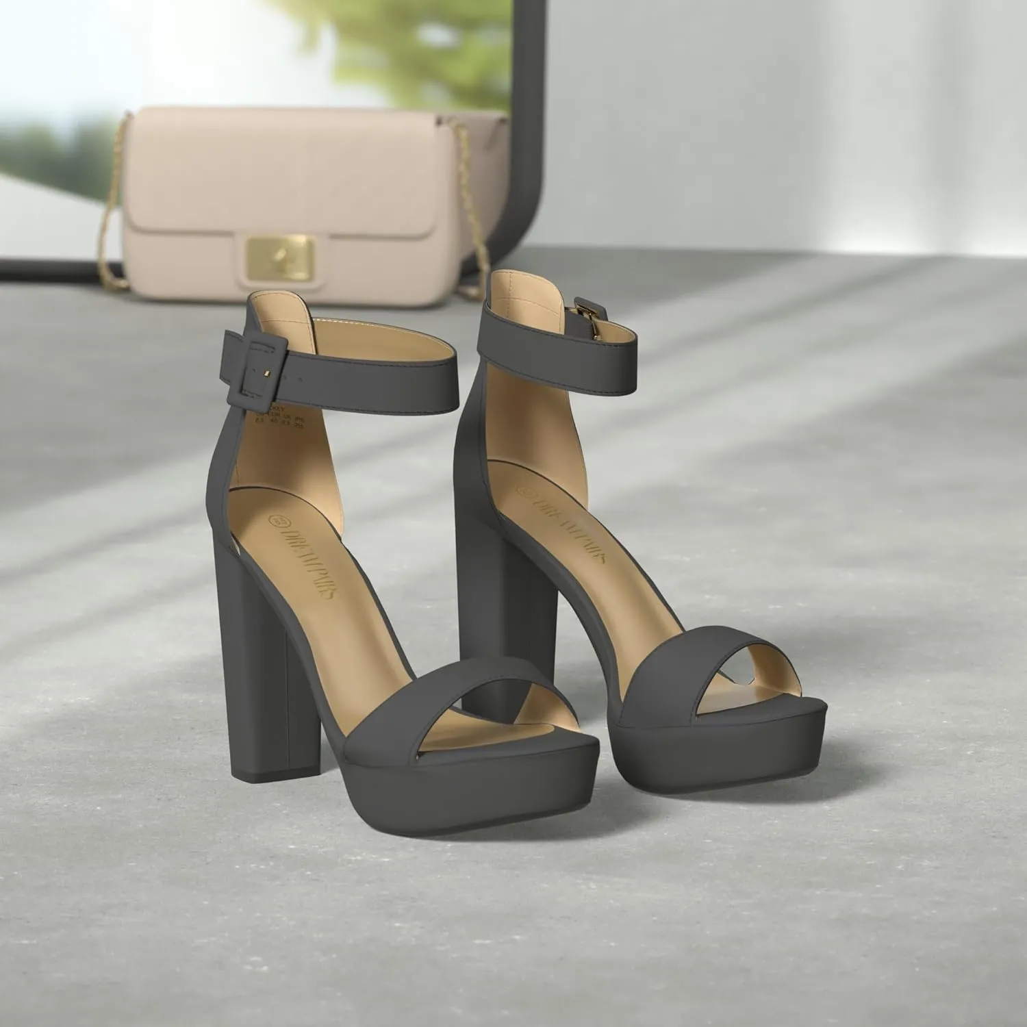 DREAM PAIRS Women's Hi-lo Heeled Sandal