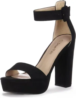 DREAM PAIRS Women's Hi-lo Heeled Sandal