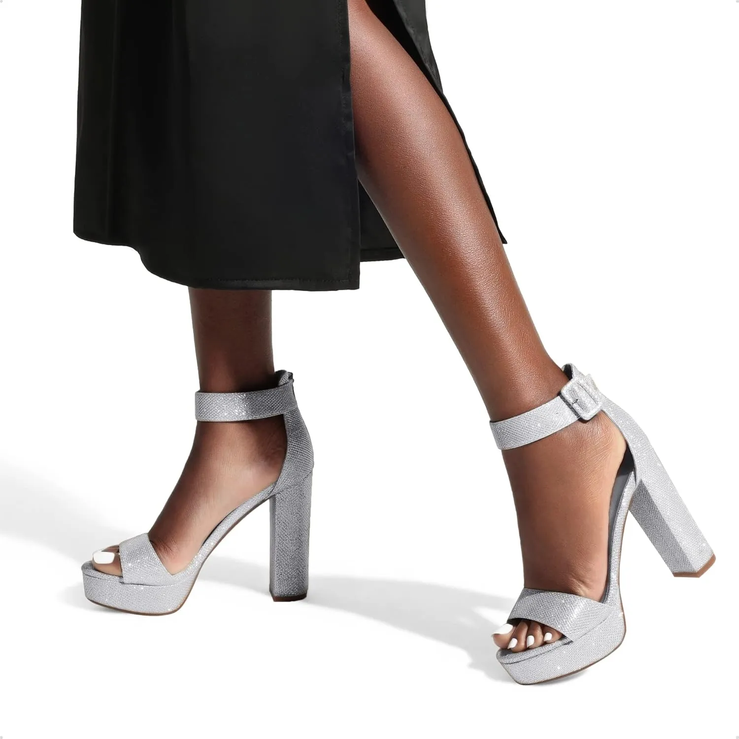 DREAM PAIRS Women's Hi-lo Heeled Sandal