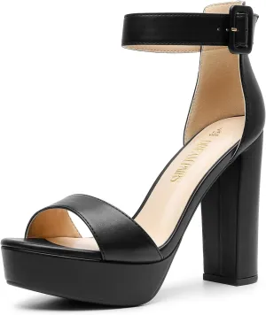 DREAM PAIRS Women's Hi-lo Heeled Sandal