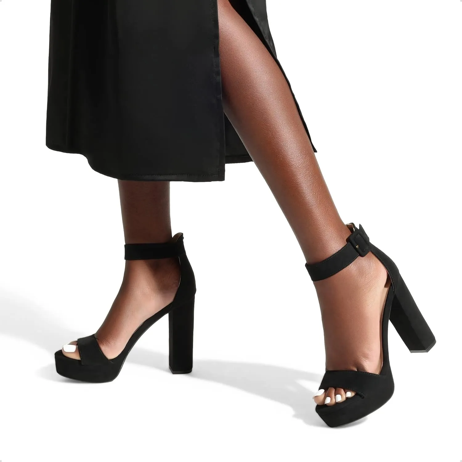 DREAM PAIRS Women's Hi-lo Heeled Sandal