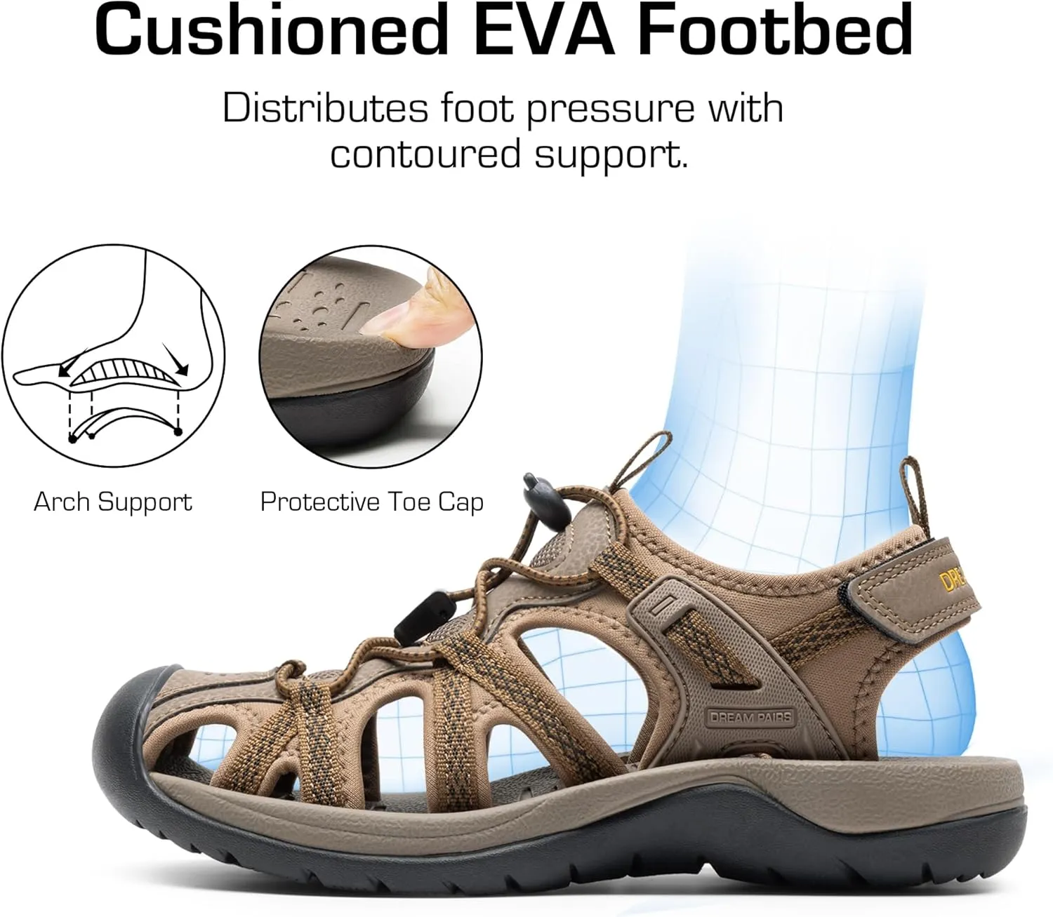 DREAM PAIRS Women's Hiking Sandals Adventurous Summer Sports Shoes Outdoor