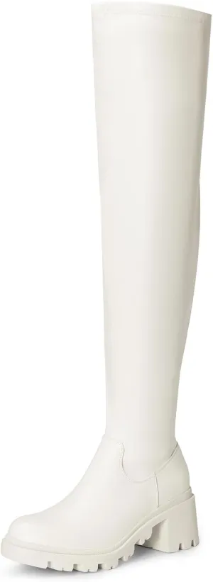 DREAM PAIRS Women's Knee High Boots, Platform Over The Knee High Chunky Heel Fashion Boots for Women