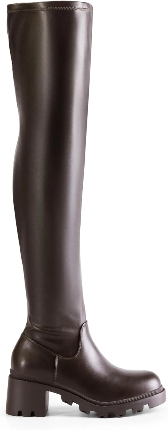 DREAM PAIRS Women's Knee High Boots, Platform Over The Knee High Chunky Heel Fashion Boots for Women