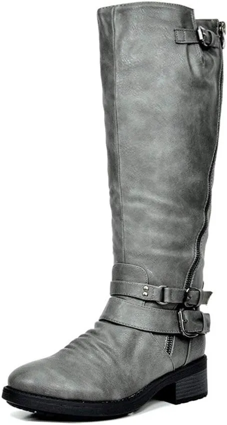 DREAM PAIRS Women's Knee High Riding Boots Wide Calf