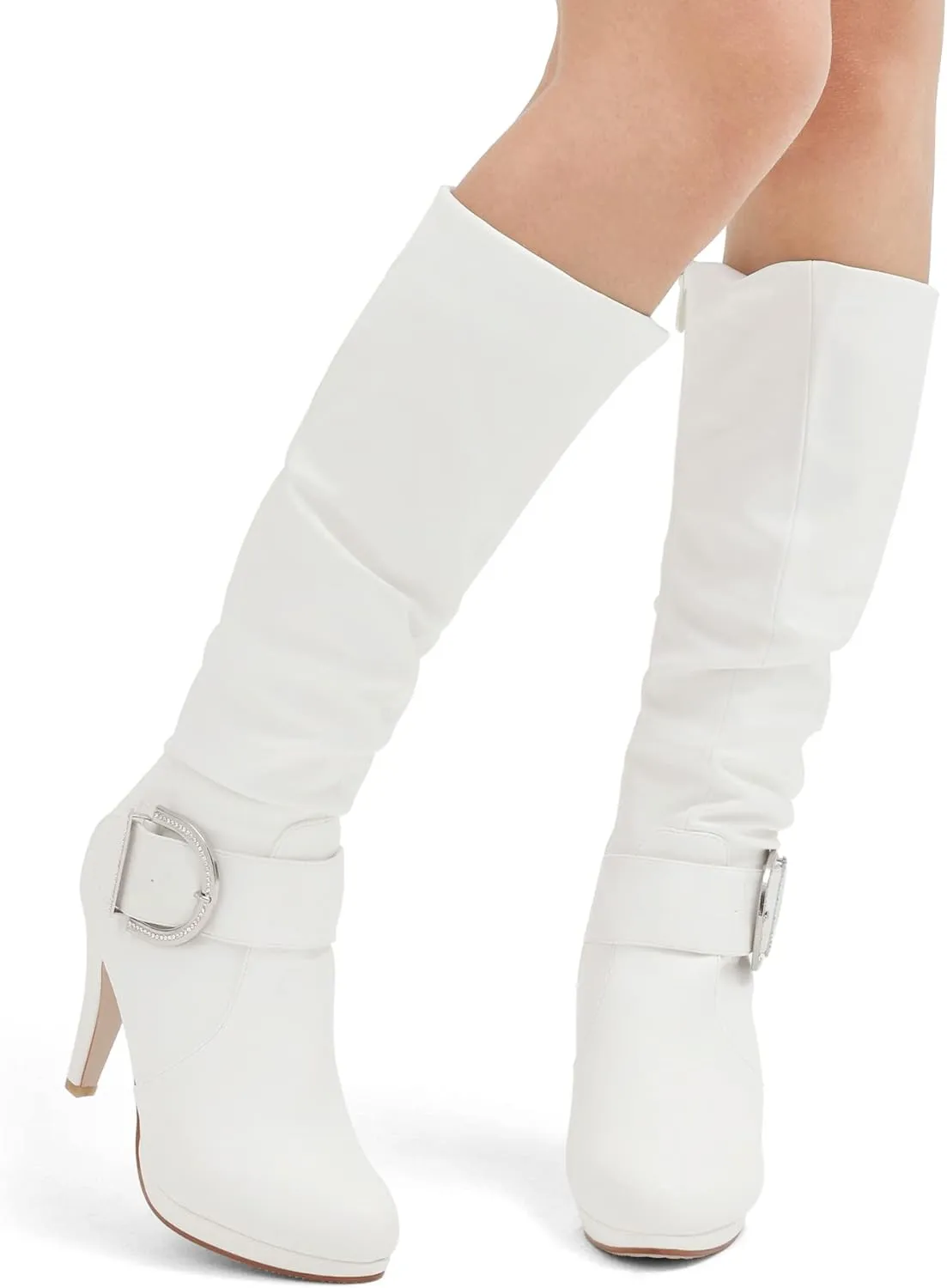 DREAM PAIRS Women's Knee-High Stiletto Boots, Black, Fashion & Classic Dress Boots