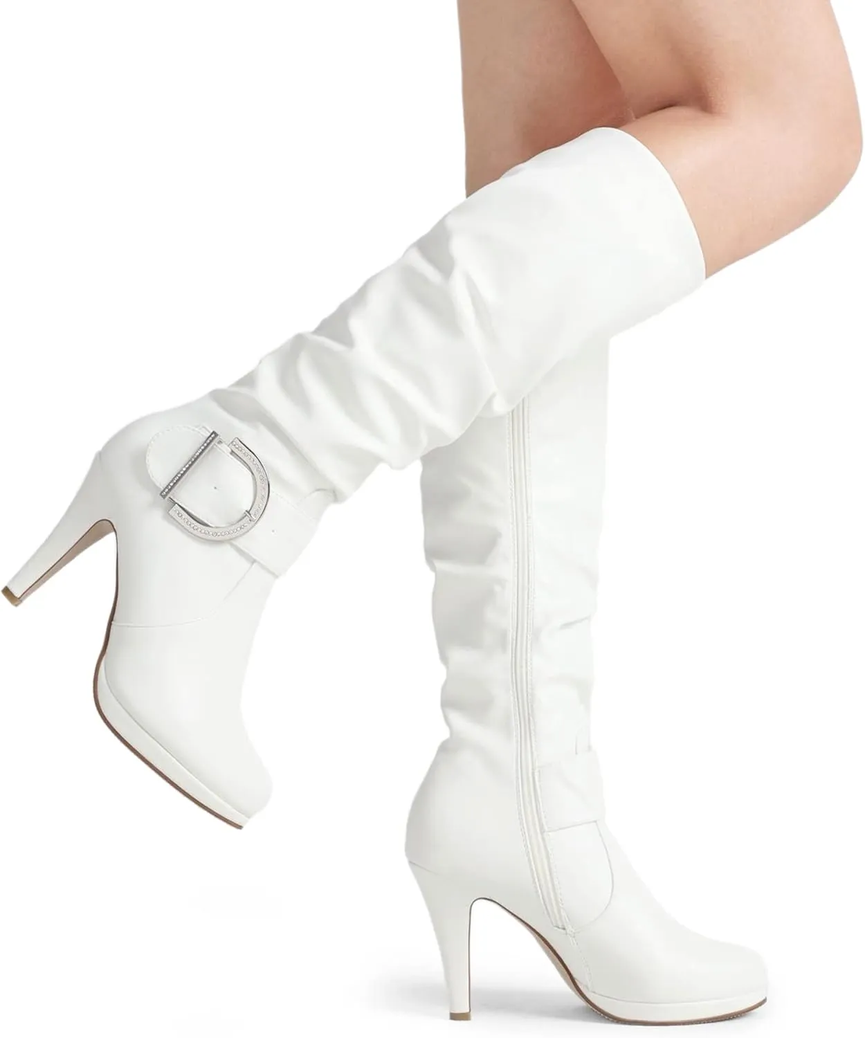 DREAM PAIRS Women's Knee-High Stiletto Boots, Black, Fashion & Classic Dress Boots