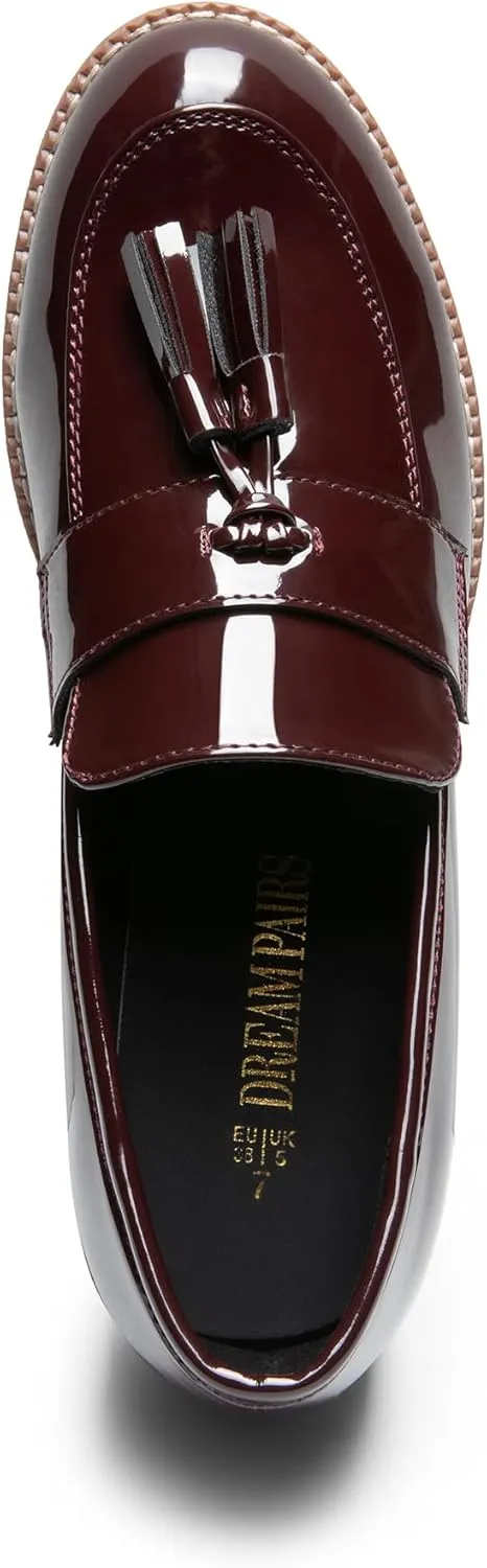 DREAM PAIRS Womens Loafers, Slip On Platform Chunky Penny Heeled Loafers for Women Dressy and Work, Business Casual Shoes for Women